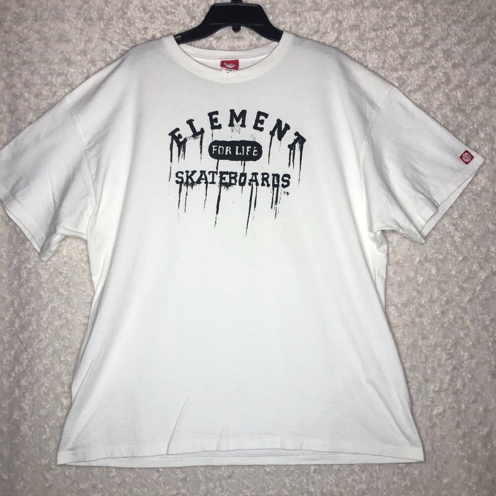 Element Skateboards Graffiti Men's‎ White and Black Graphic Tee Shirt Size XXL